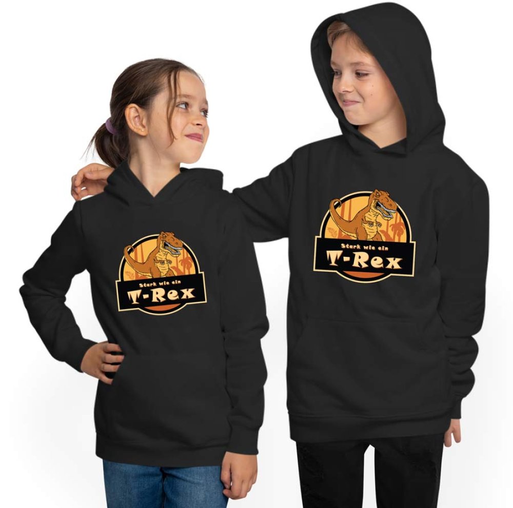 Hooded Sweatshirt Hoodie Kids - Strong like a T-Rex i91
